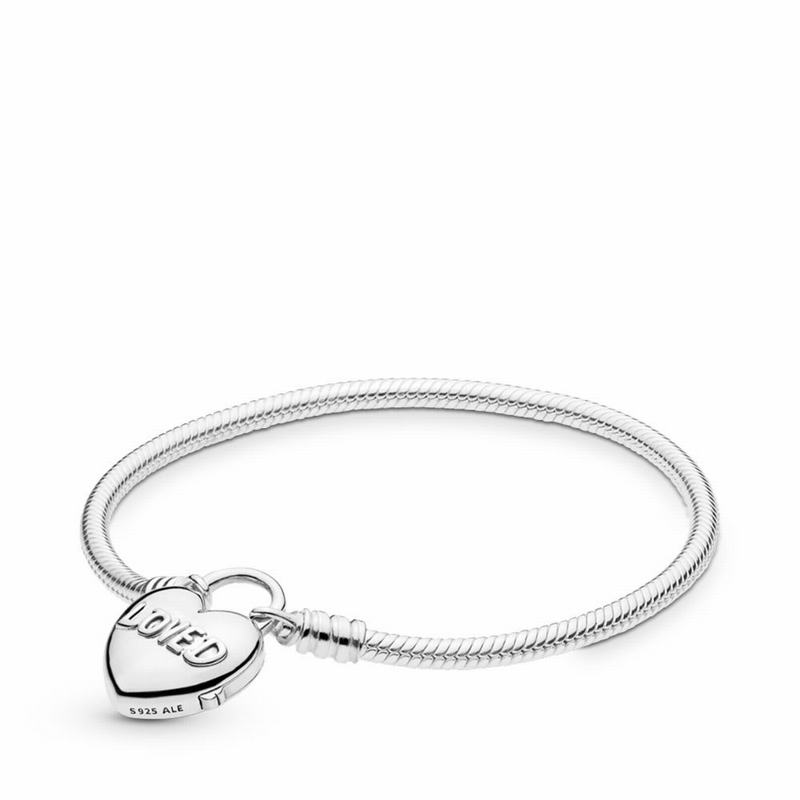 Pandora You Are Loved Heart Padlock Bracelet Sale NZ, Sterling Silver (064531-QFA)